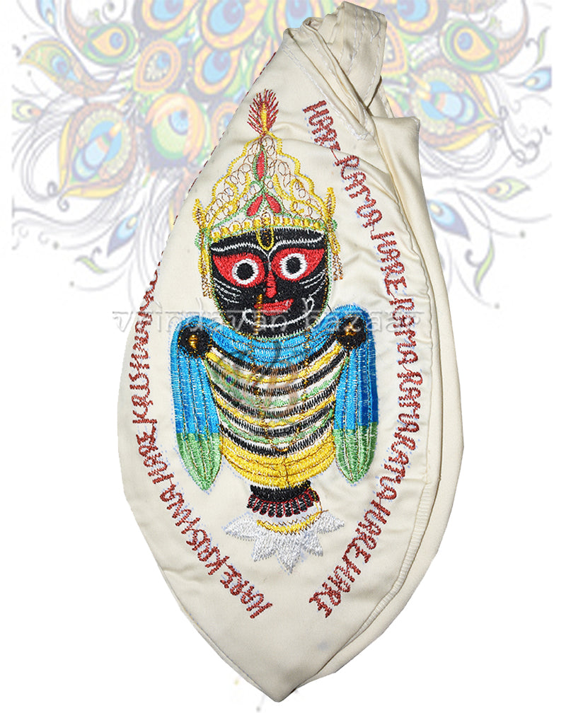 Shri Jagannath embroidered japa bag- Light Green