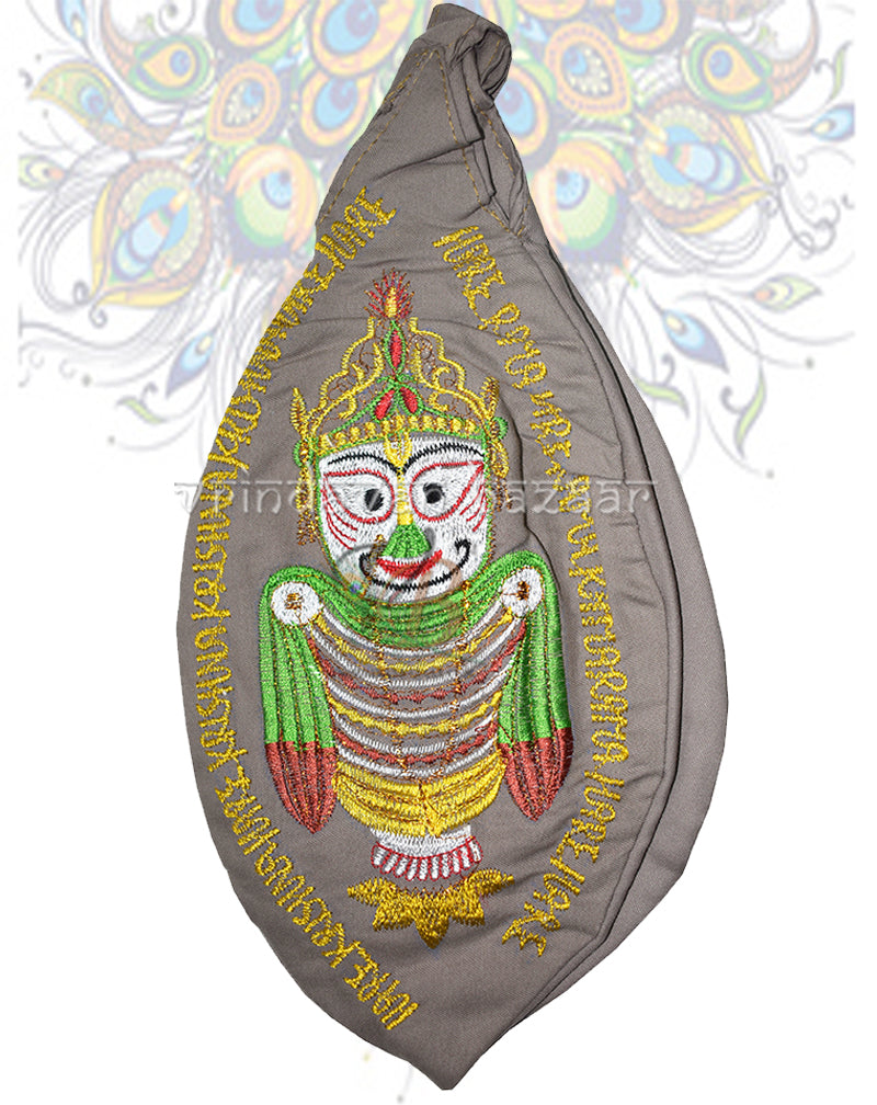 Shri Jagannath embroidered japa bag- Light Green