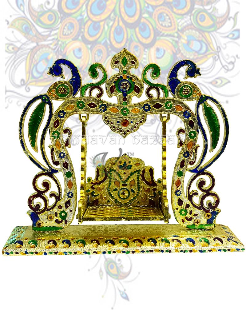 Symmetrical peacock design jhula