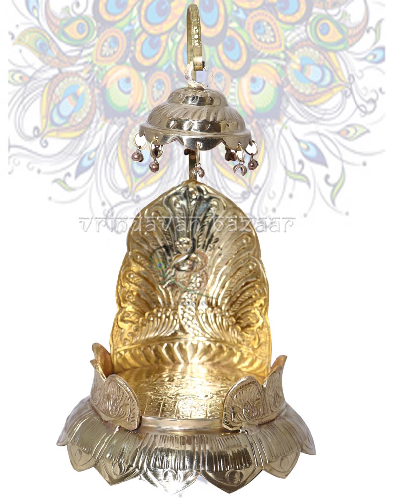 Elegant Royal Golden Decorative Throne Seat for Deities or Statues - Lotus Base