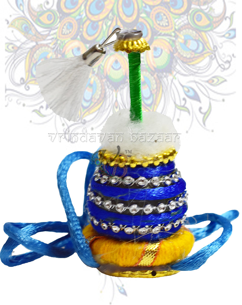 Makhan handi toy with flute and string to hang