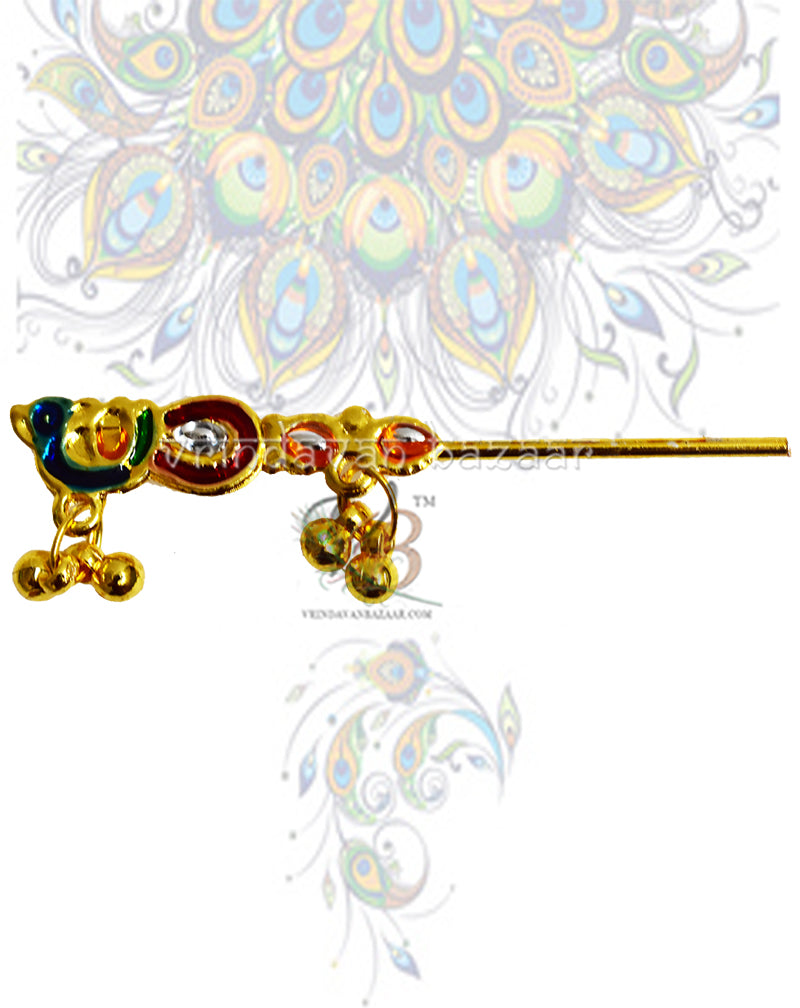 Peacock metal flute with small tangles