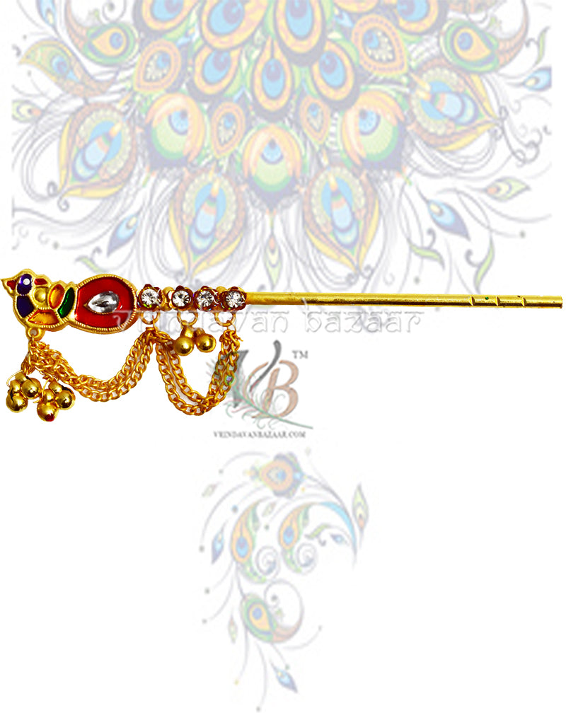 Peacock metal flute with small tangles