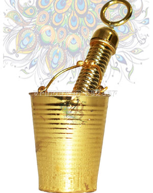 Metallic finish plastic bucket pichkari for Laddu Gopal