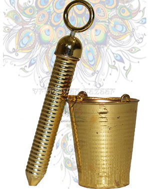 Metallic finish plastic bucket pichkari for Laddu Gopal