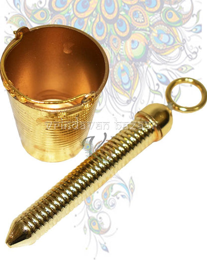 Metallic finish plastic bucket pichkari for Laddu Gopal