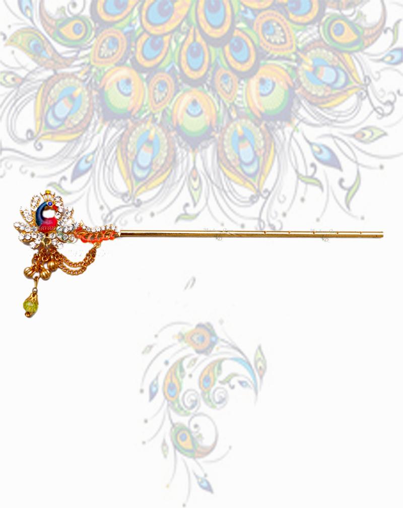 Stone feather peacock flute; ; Flute length- 16 cm
