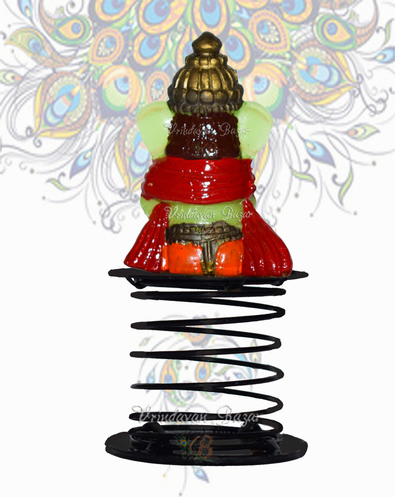 Green Ganpati with dholak (drum) fun spring