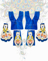 Blue Gaur Nitai dress with beadsl embroidery; Size 3 inch