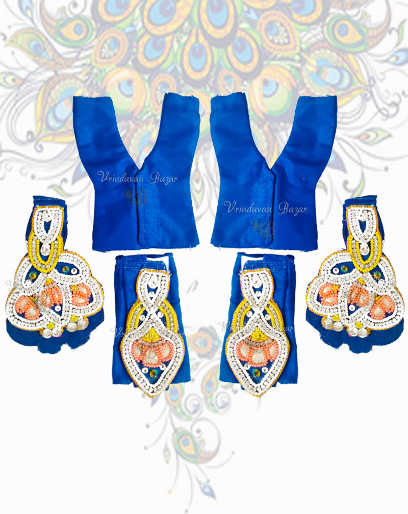 Blue Gaur Nitai dress with beadsl embroidery; Size 3 inch