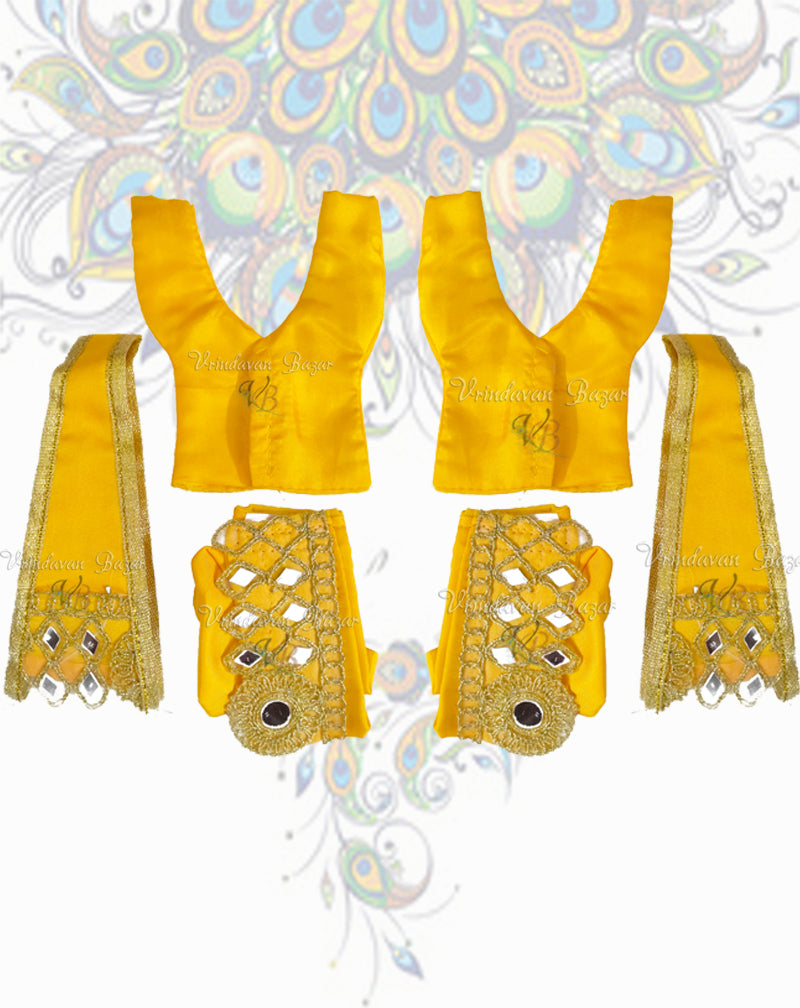 Yellow Gaur Nitai dress with mirror lace