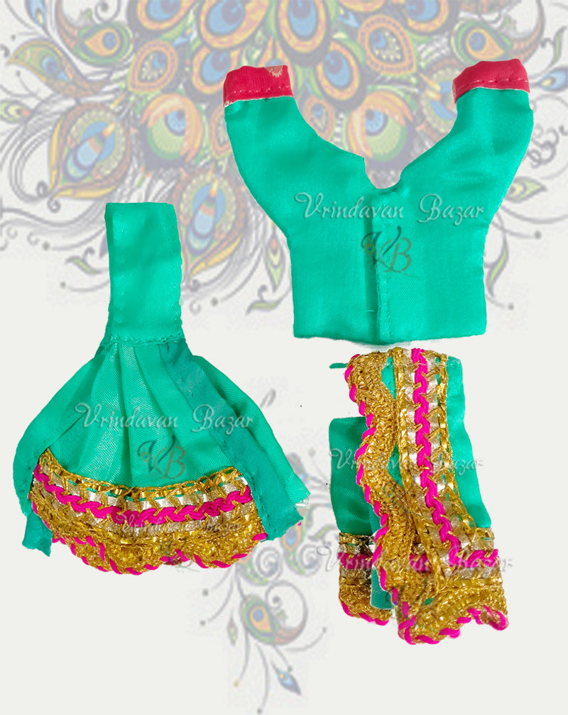Simple Gaur Nitai dress with golden lace