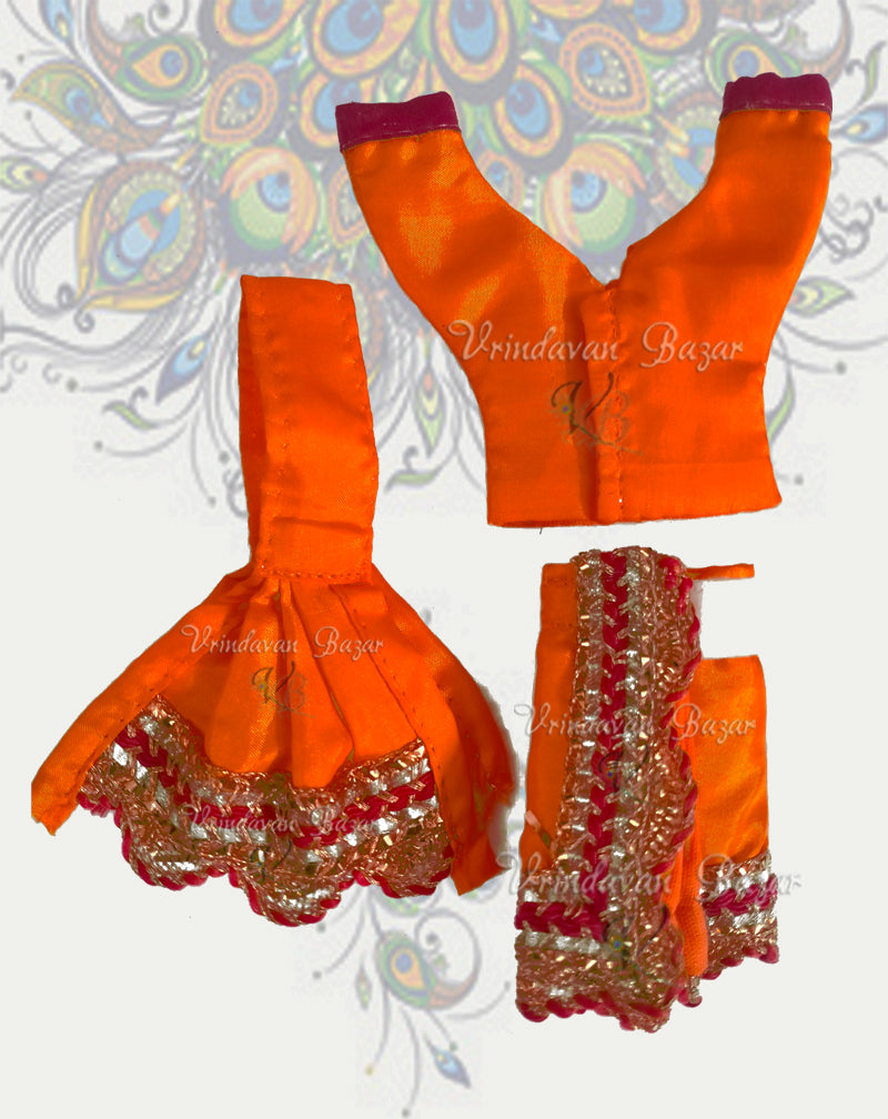 Simple Gaur Nitai dress with golden lace