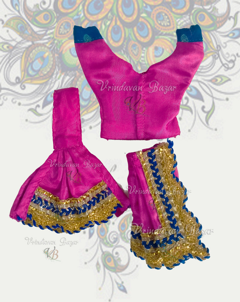 Simple Gaur Nitai dress with golden lace