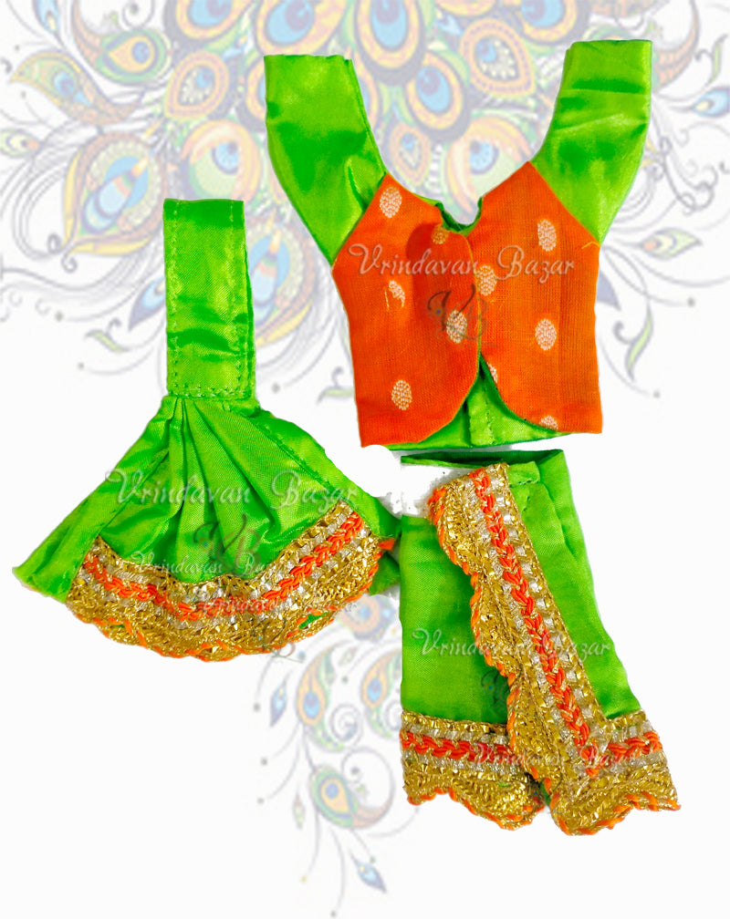 Simple Gaur Nitai dress with golden lace