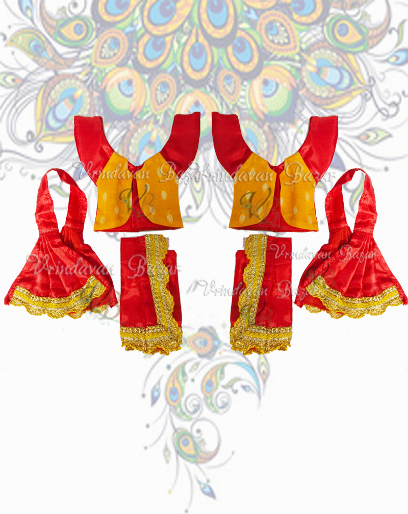 Simple Gaur Nitai dress with golden lace