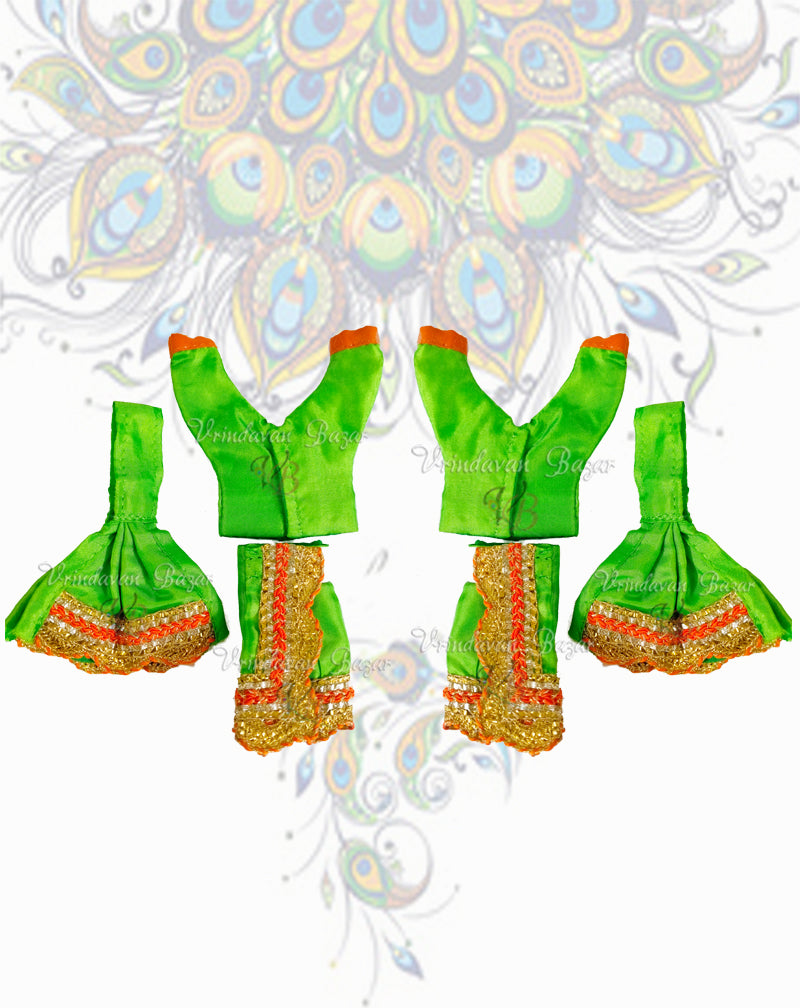 Simple Gaur Nitai dress with golden lace