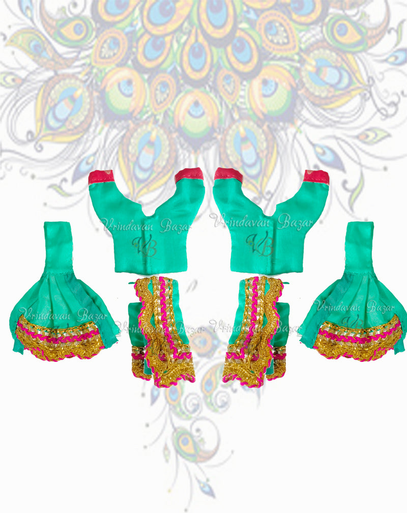 Simple Gaur Nitai dress with golden lace