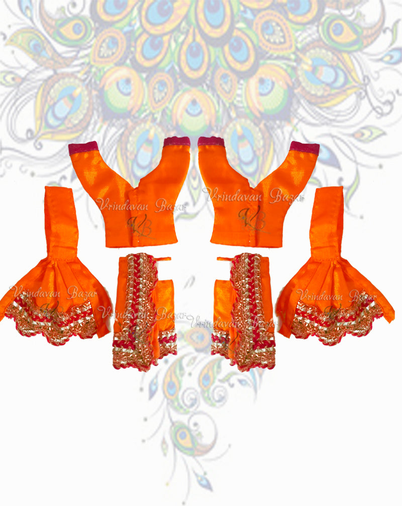 Simple Gaur Nitai dress with golden lace