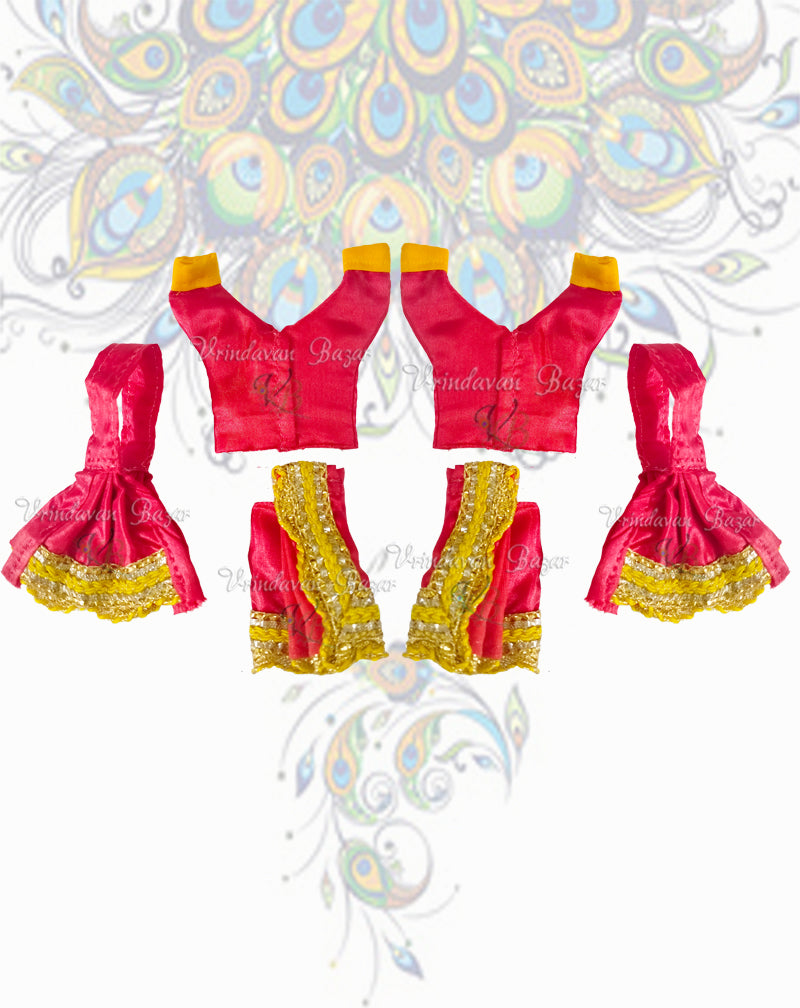 Simple Gaur Nitai dress with golden lace