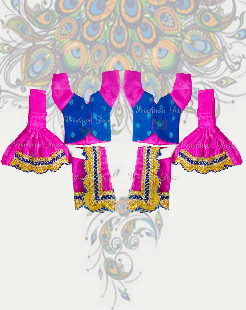 Simple Gaur Nitai dress with golden lace