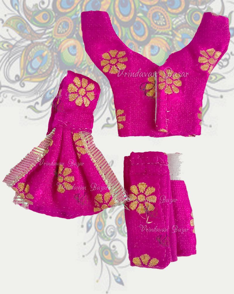 Plain fabric Gaur Nitai dress; Size 2 inch