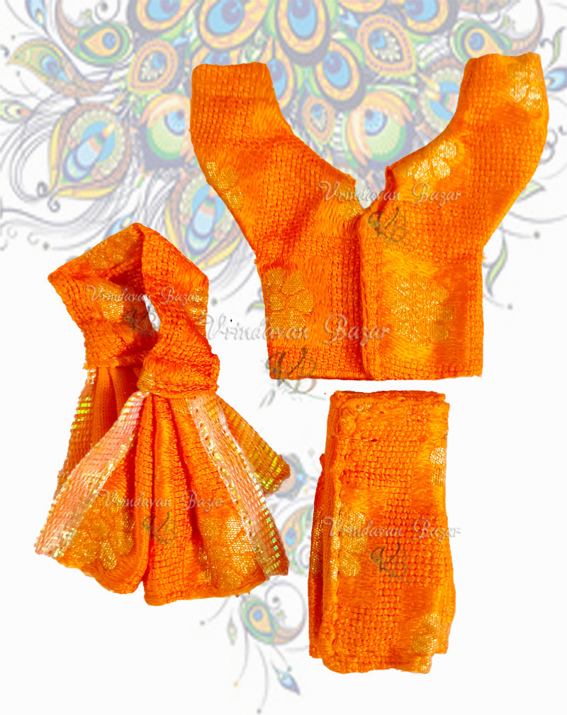 Plain fabric Gaur Nitai dress; Size 2 inch