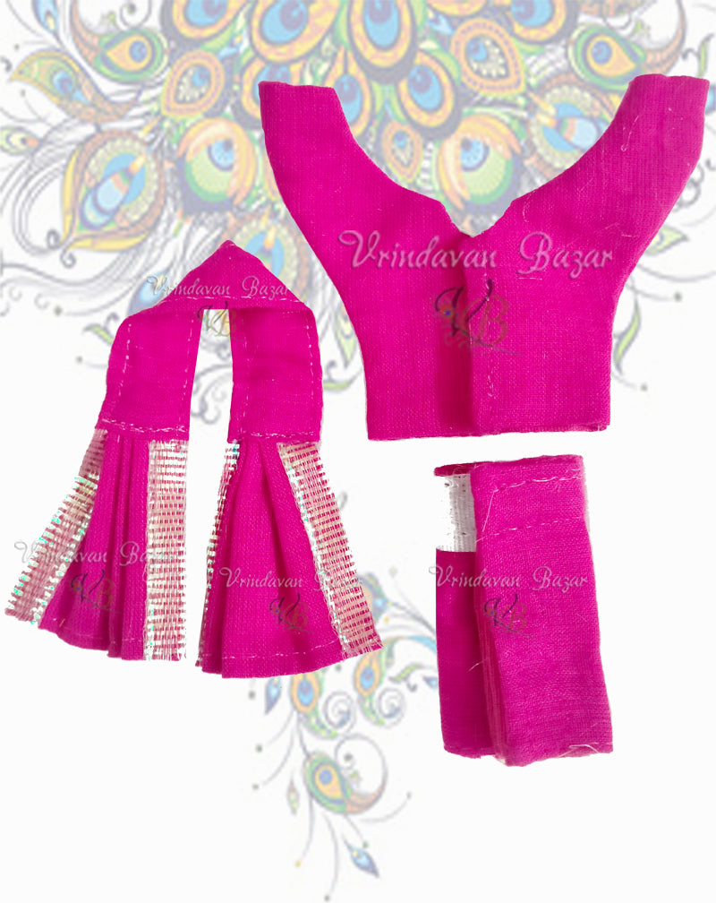 Plain fabric Gaur Nitai dress; Size 2 inch