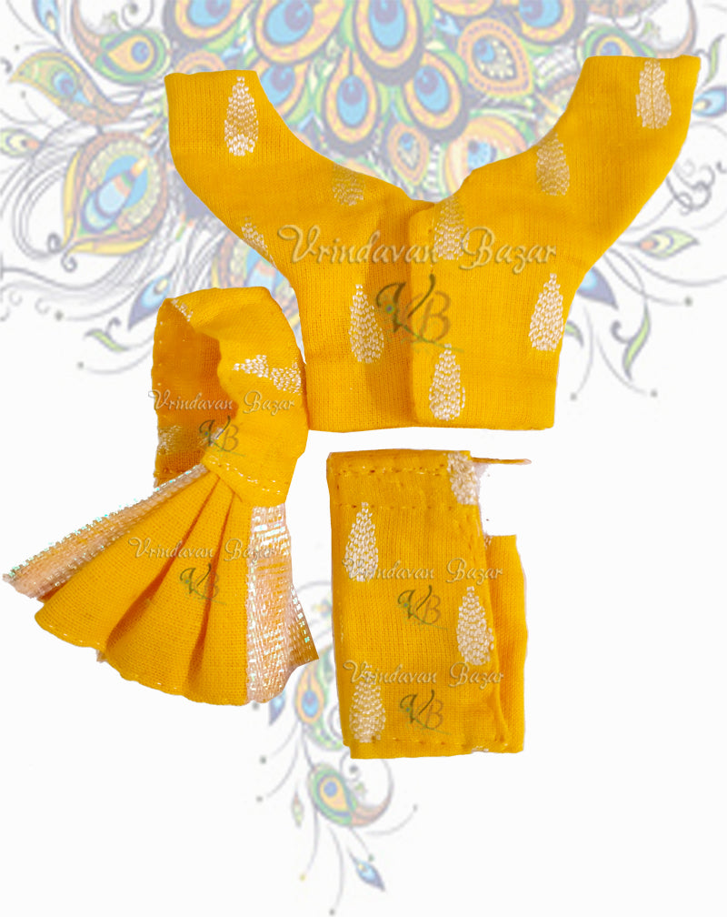 Plain fabric Gaur Nitai dress; Size 2 inch