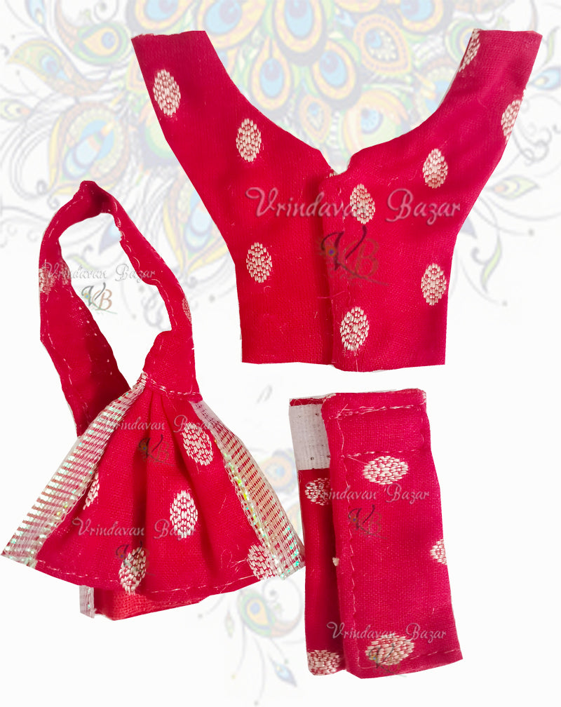 Plain fabric Gaur Nitai dress; Size 2 inch