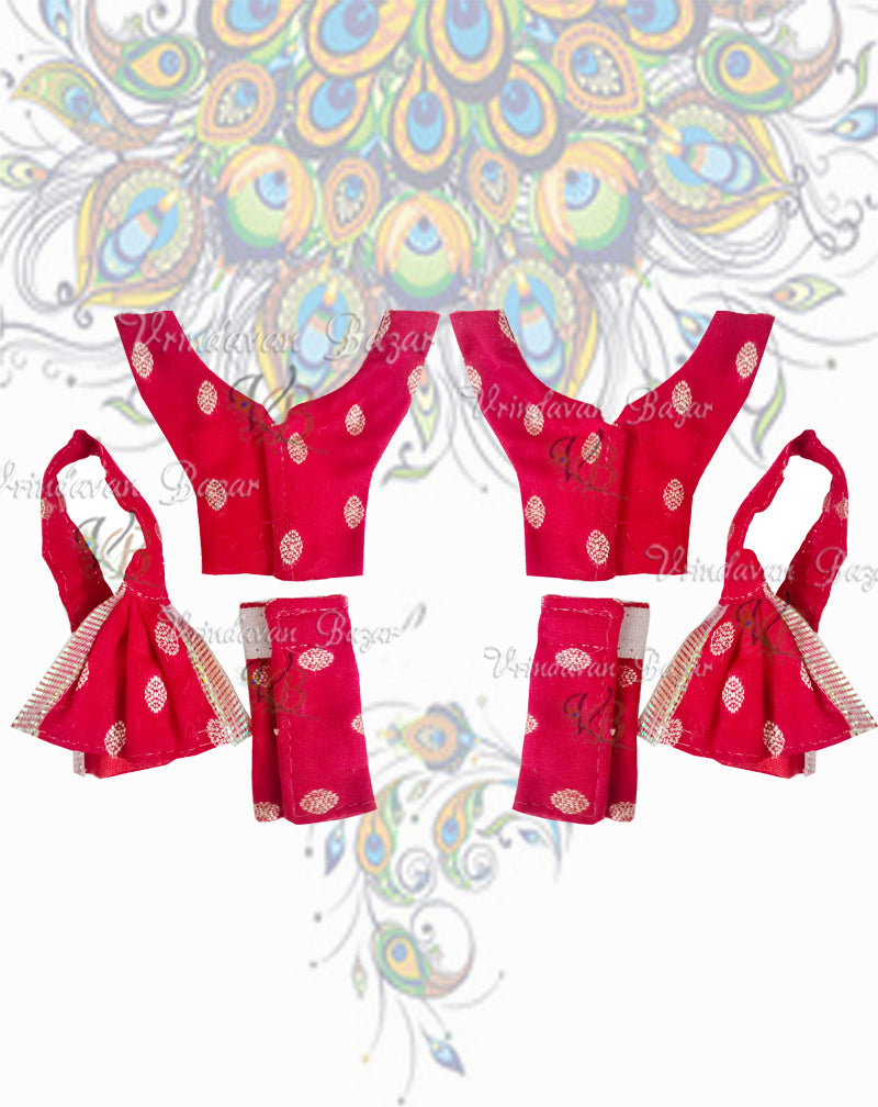 Plain fabric Gaur Nitai dress; Size 2 inch