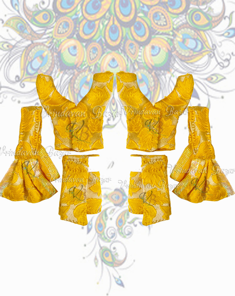 Plain fabric Gaur Nitai dress; Size 2 inch