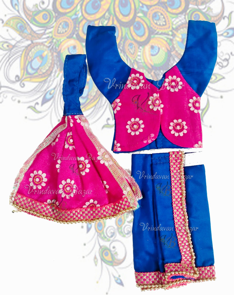 Elegant Gaur Nitai dress with flower print jacket; Size 5 inch