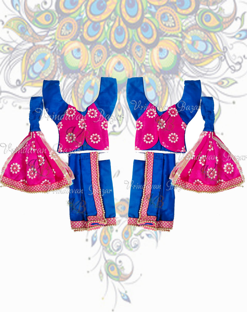 Elegant Gaur Nitai dress with flower print jacket; Size 5 inch