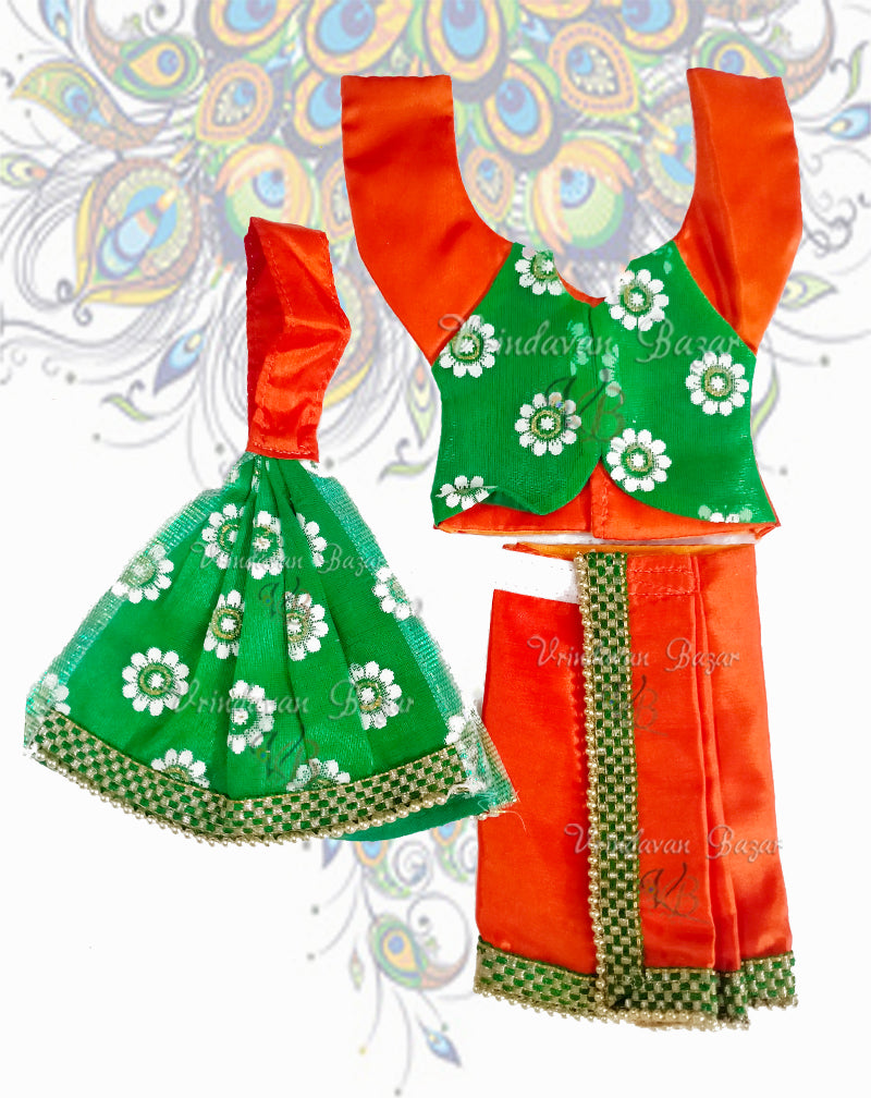 Elegant Gaur Nitai dress with flower print jacket; Size 5 inch