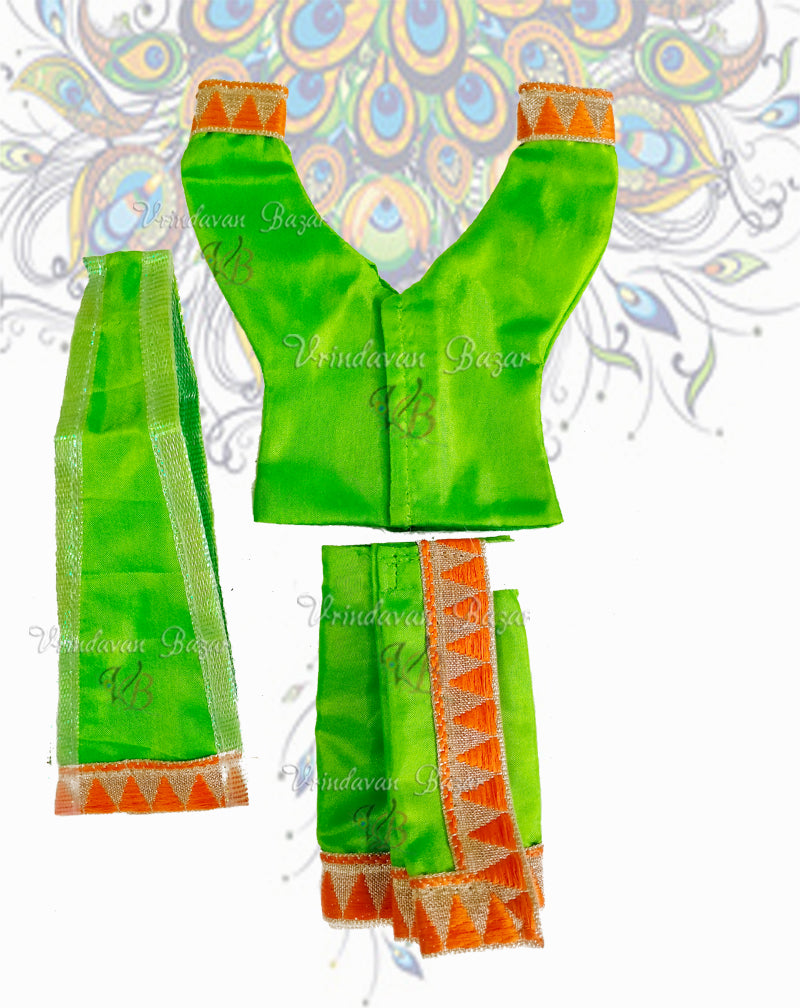 Simple Gaur Nitai dress with lace; Size 4 inch
