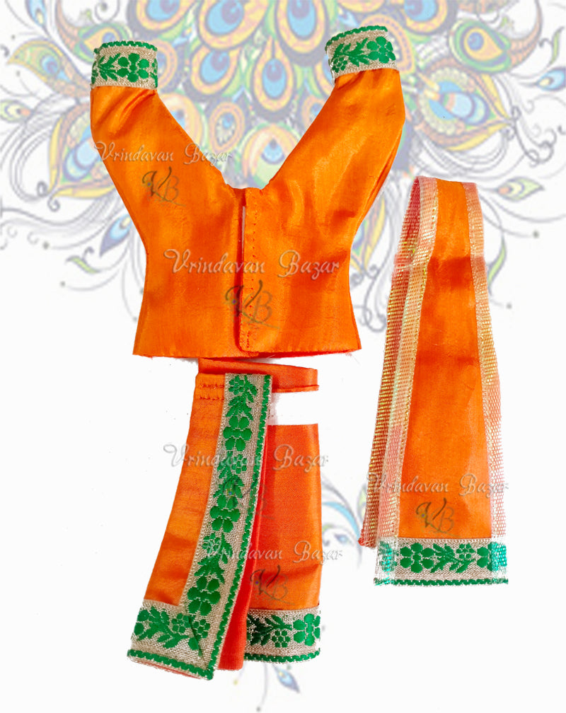 Simple Gaur Nitai dress with lace; Size 4 inch