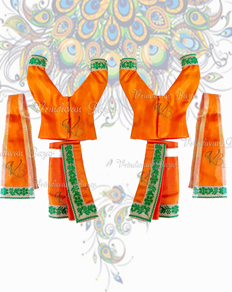 Simple Gaur Nitai dress with lace; Size 4 inch