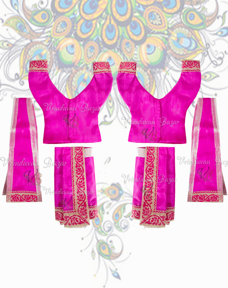 Simple Gaur Nitai dress with lace; Size 4 inch