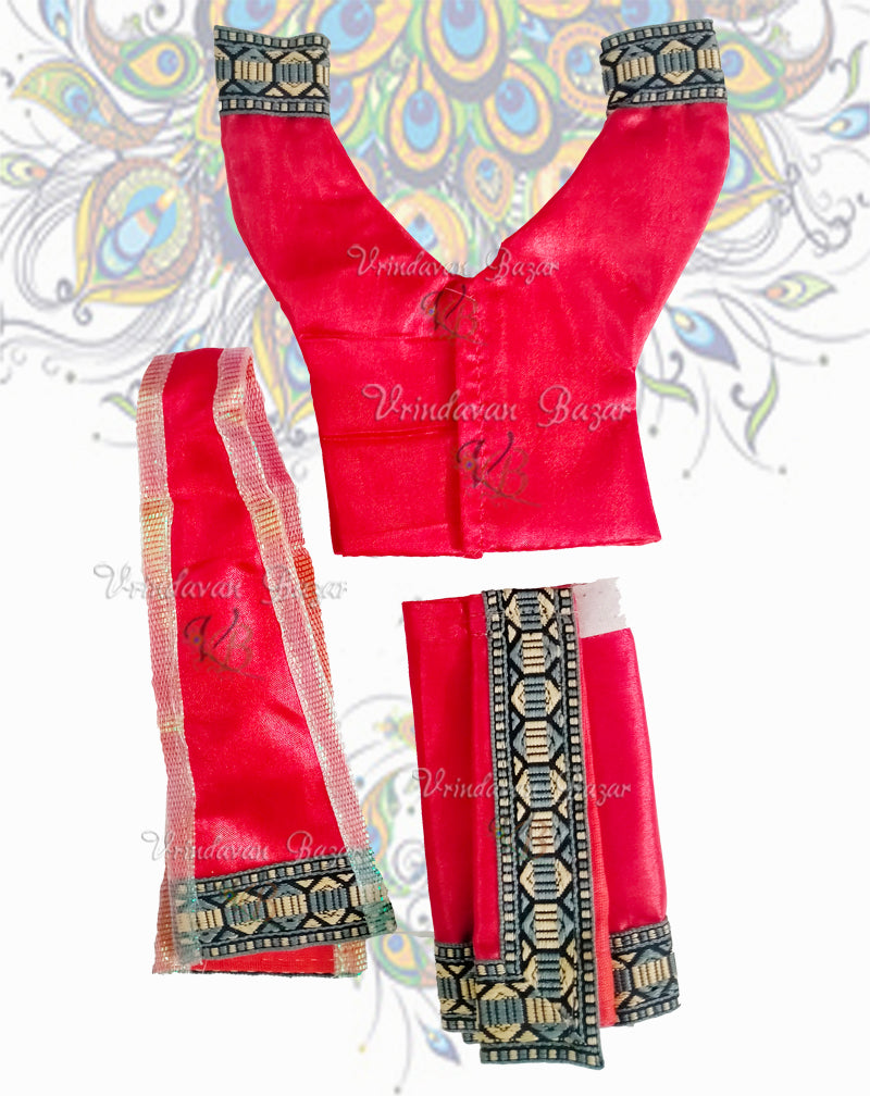Simple Gaur Nitai dress with lace; Size 4 inch