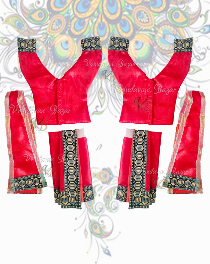 Simple Gaur Nitai dress with lace; Size 4 inch