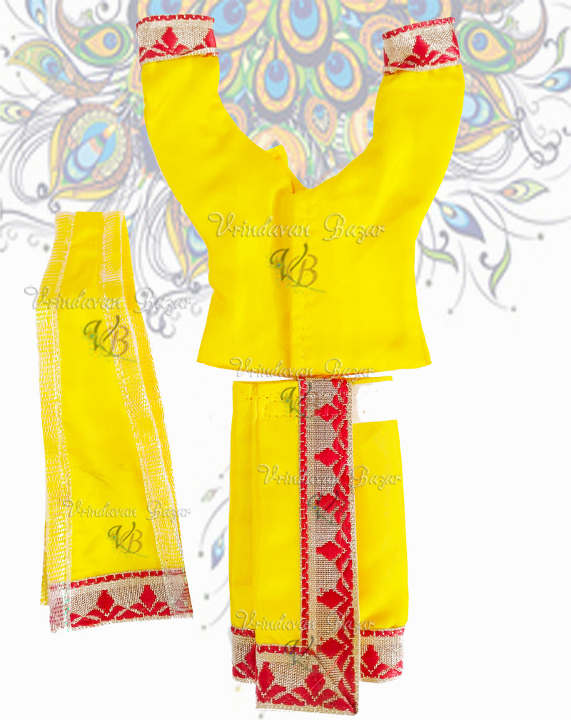 Simple Gaur Nitai dress with lace; Size 4 inch
