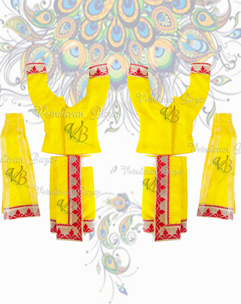 Simple Gaur Nitai dress with lace; Size 4 inch