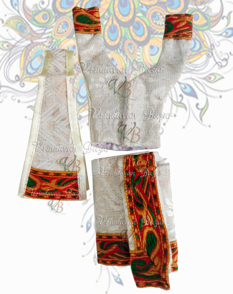 Creme printed Gaur Nitai dress; Size 3 inch