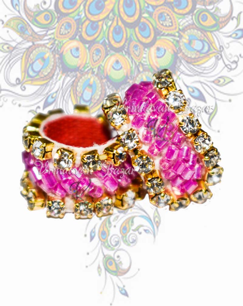 Diagonal coloured beads kangan with stones