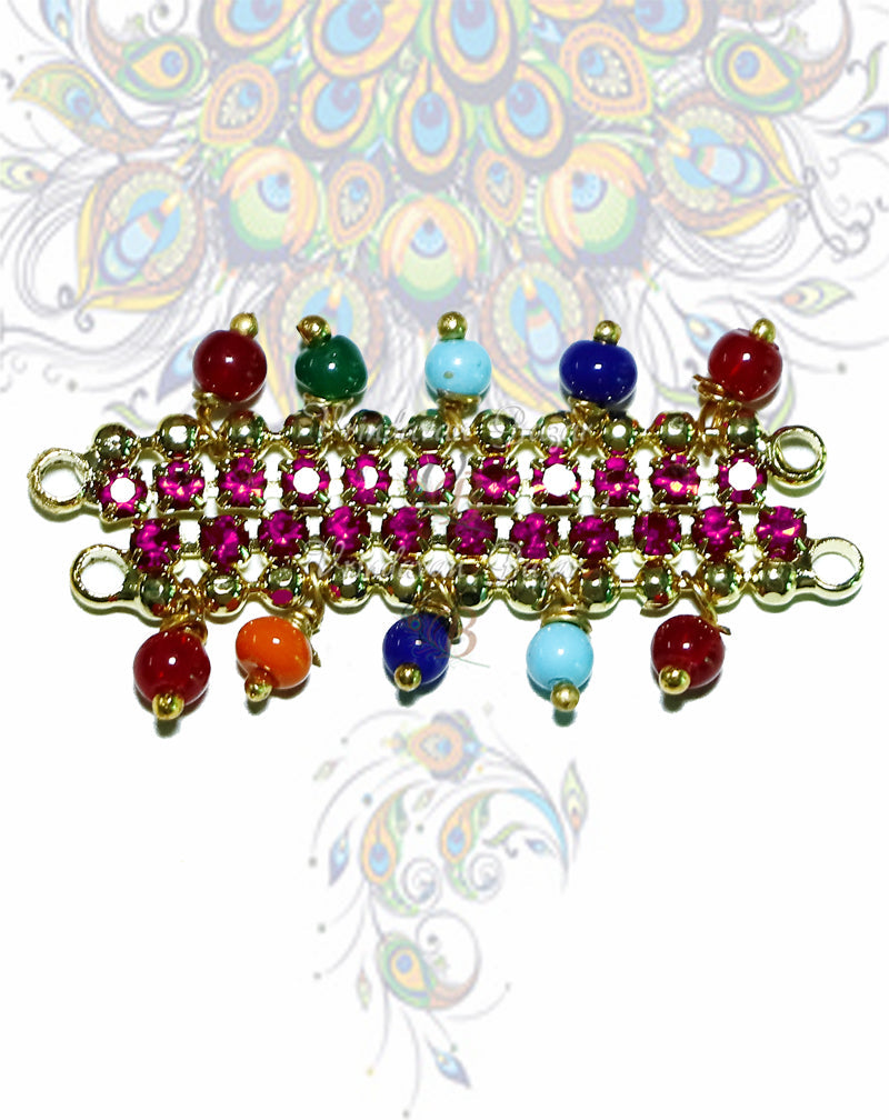 Rhinestone/ stone kangan with multicolour beads tickers