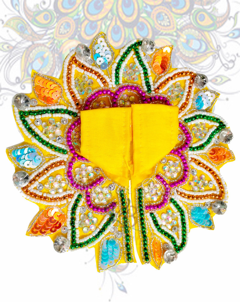 Blooming flower with delicate beadwork zari laddu gopal dress