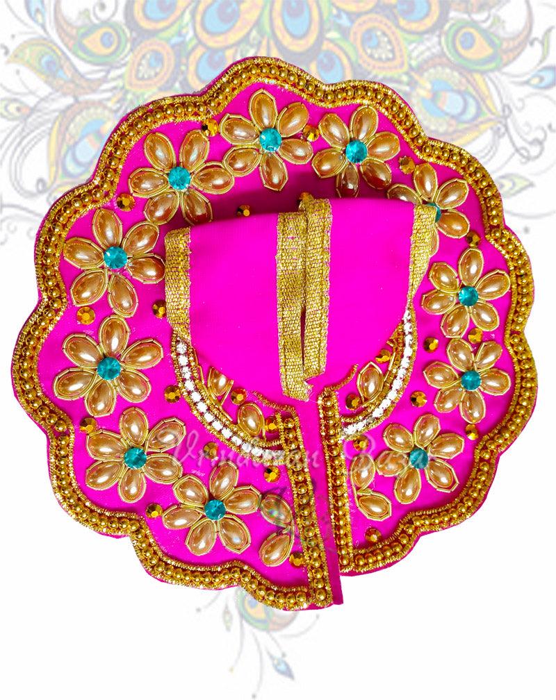 Simple flower border zari laddu gopal dress