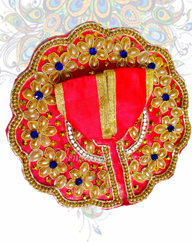 Simple flower border zari laddu gopal dress