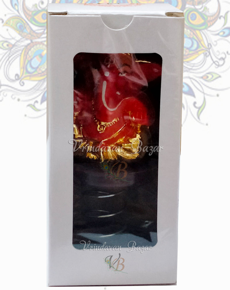 Orange Ganpati with gold painting fun spring